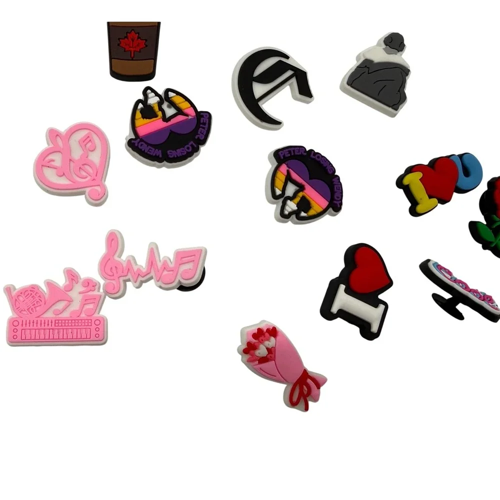 Shoe Charms Unisex OS Multicolor New Music Coffee Rose 14 Piece Set